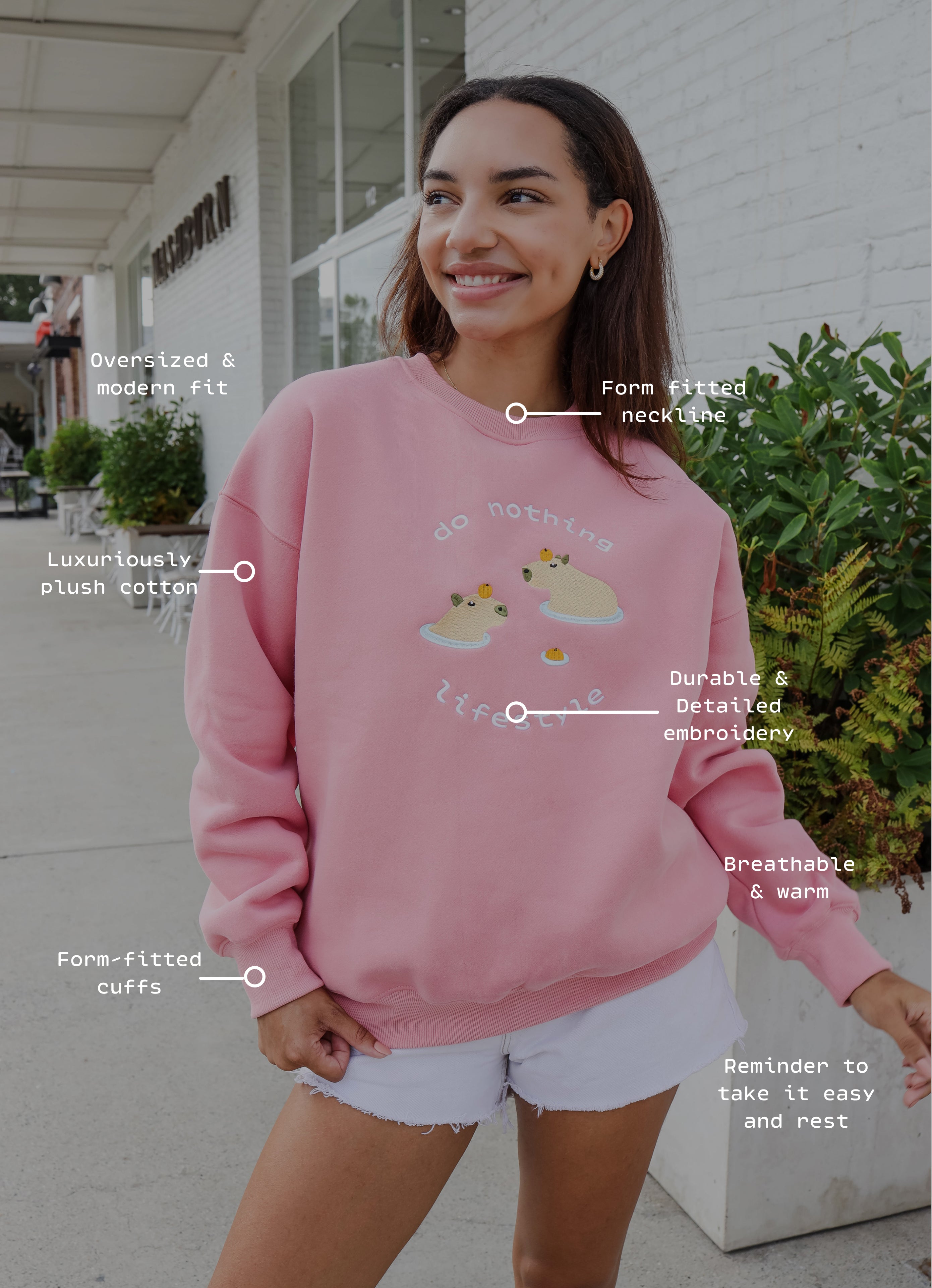 Do Nothing Lifestyle Crewneck (Pink)